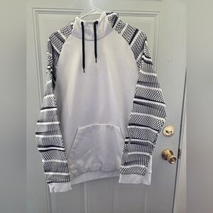 Nike White Hoodie with Black Trim and Drawcords